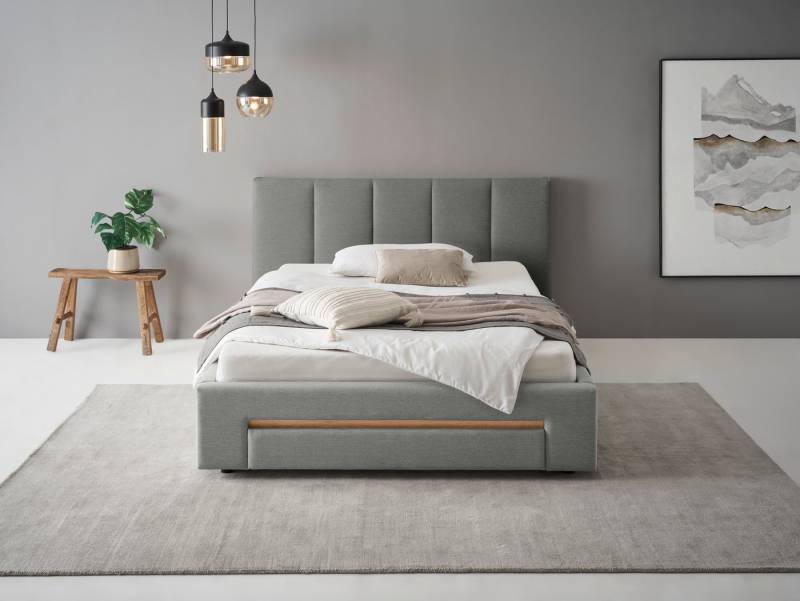 INOSIGN Polsterbett CiTY/GiRON, Bettgestell mit Bettkasten, gepolstertes Stauraumbett, mit Hundebett oder Stauraumschublade, Bezug Cord-oder Leinenoptik von INOSIGN