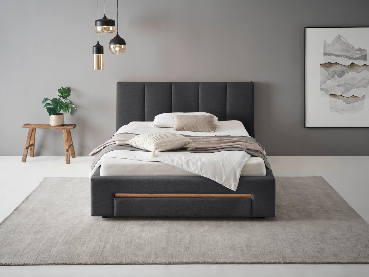 INOSIGN Polsterbett CiTY/GiRON, Bettgestell mit Bettkasten, gepolstertes Stauraumbett, mit Hundebett oder Stauraumschublade, Bezug Cord-oder Leinenoptik INOSIGN Polsterbett CiTY/GiRON, Bettgestell mit Bettkasten, gepolstertes Stauraumbett, mit Hundebett oder Stauraumschublade, Bezug Cord-oder Leinenoptik von INOSIGN