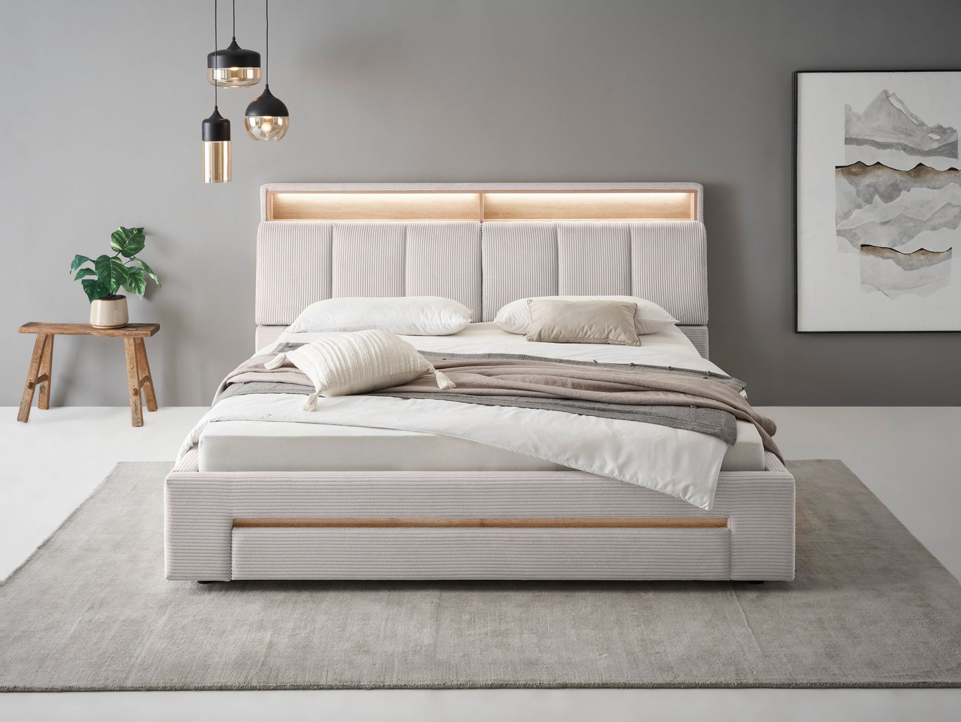INOSIGN Polsterbett CiTY/GiRON, gepolstertes Stauraumbett, mit LED Beleuchtung, Bettkasten mit Hundebett oder als Stauraum, klappbare Kopfteile INOSIGN Polsterbett CiTY/GiRON, gepolstertes Stauraumbett, mit LED Beleuchtung, Bettkasten mit Hundebett oder als Stauraum, klappbare Kopfteile von INOSIGN