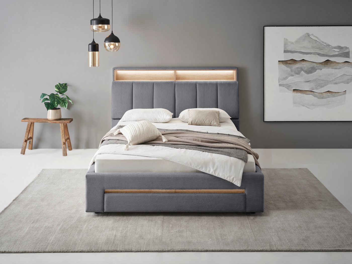 INOSIGN Polsterbett CiTY/GiRON, gepolstertes Stauraumbett, mit LED Beleuchtung, Bettkasten mit Hundebett oder als Stauraum, klappbare Kopfteile INOSIGN Polsterbett CiTY/GiRON, gepolstertes Stauraumbett, mit LED Beleuchtung, Bettkasten mit Hundebett oder als Stauraum, klappbare Kopfteile von INOSIGN