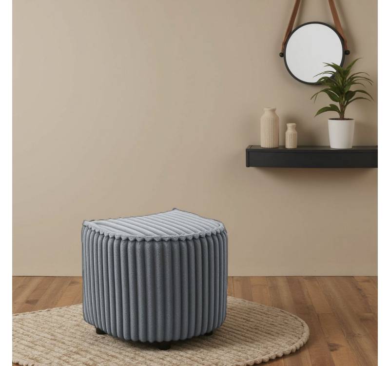 INOSIGN Polsterhocker AMECA, Hocker, Fußhocker 52 x 47 x 46 cm (BxTxH) (1 St), mit Mega-Cordstoff, sichelförmig von INOSIGN