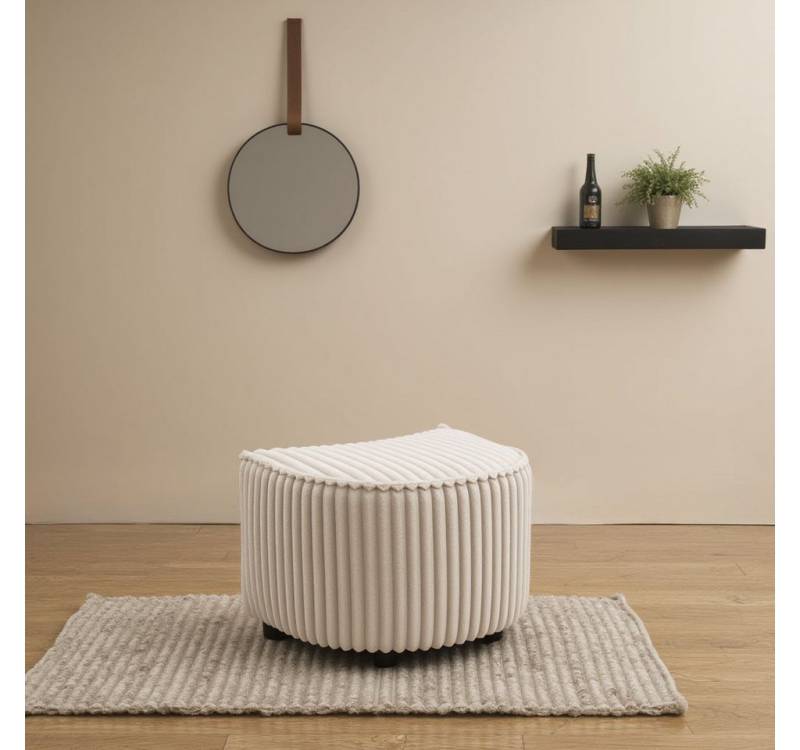 INOSIGN Polsterhocker AMECA, Hocker, Fußhocker 52 x 47 x 46 cm (BxTxH) (1 St), mit Mega-Cordstoff, sichelförmig von INOSIGN