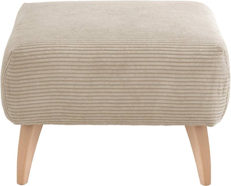 INOSIGN Polsterhocker Colori, Holzfußfarbe wählbar, verschiedene Stoffe, hochwertige Stoffqualität von INOSIGN