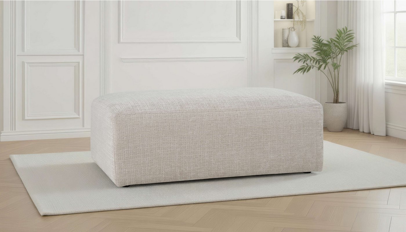 OTTO home Polsterhocker Koa Pouf, Webstoff, Cord, Struktur, Chenille, Wellenunterfederung, weicher Lounge-Sitzkomfort von OTTO home