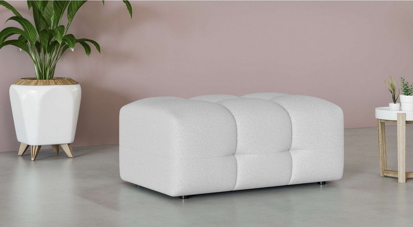 INOSIGN Polsterhocker Manilla, trendige Steppung, passend zur Serie, B/T/H 100/68/45 cm, mit Wellenunterfederung, in verschiedenen Materialien und Farben von INOSIGN
