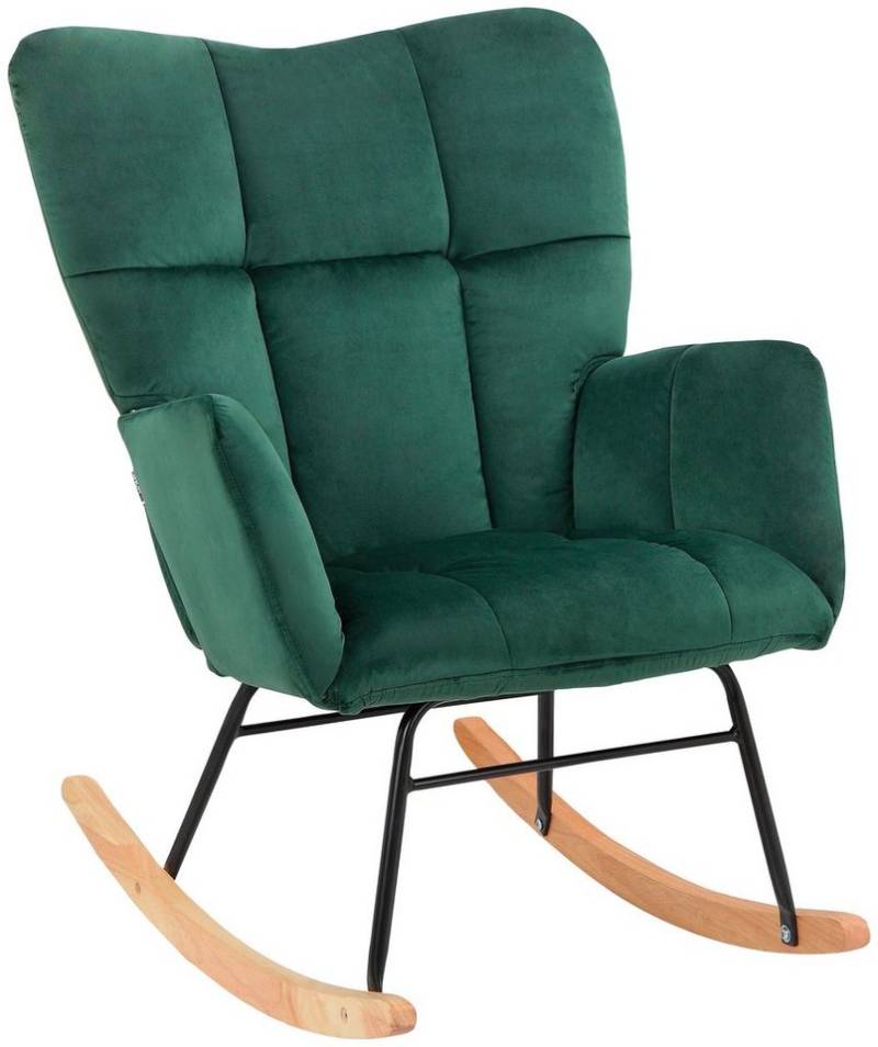 INOSIGN Schaukelsessel Anika, Ohrensessel Wohnzimmer mit Funktion, (1-St), Sitz und Rücken gepolstert, Beine aus Metall und Holz, Sitzhöhe 48 cm von INOSIGN