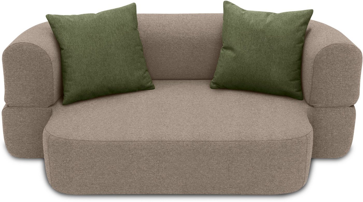 INOSIGN Schlafsofa Denair oval Federkern, 2-Sitzer durch Klappen verwandeln in eine Liegefläche von INOSIGN