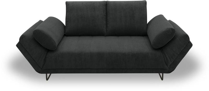 INOSIGN Schlafsofa Jadelyn mit klappbaren Armlehnen, Federkern, Cord-Bezug, incl. 2 Armlehnkissen, Liegefläche 97x250 cm von INOSIGN