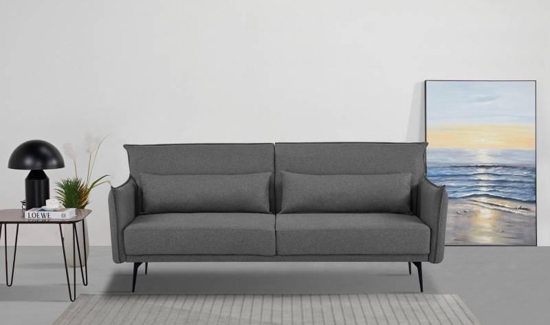 INOSIGN Schlafsofa TULARE, 204 cm, klappbarer 3-Sitzer mit verstellbarer Rückenlehne, Schlaffunktion, Velvet-Samtvelours u. Webstoff von INOSIGN