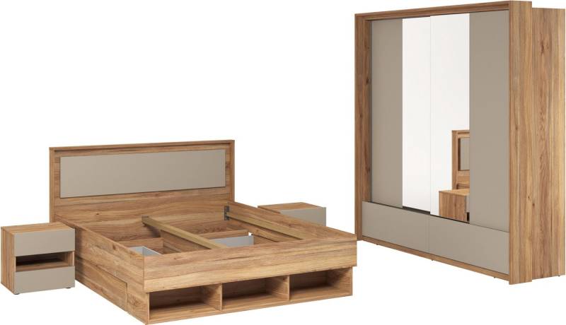 INOSIGN Schlafzimmer-Set Wharton, Komplettschlafzimmer, (6-tlg), FSC-zertifizierter Holzwerkstoff, Kleiderschrank mit Innenausstattung von INOSIGN