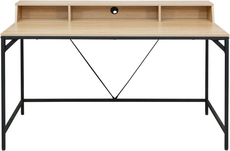 INOSIGN Schreibtisch Endre (Breite 140 cm), mit Monitoraufsatz, 3 Fächern & Kabeldurchlass, Metallgestell von INOSIGN