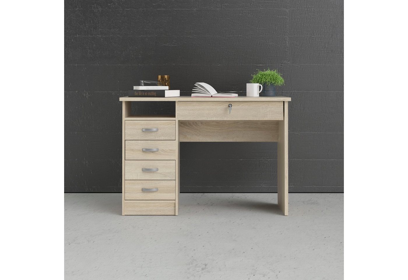 INOSIGN Schreibtisch Function Plus, Arbeitstisch, Bürotisch, staurum, minimalistisch, mit 4 Schubladen, 1 offenes Fachbreite 110 cm INOSIGN Schreibtisch Function Plus, Arbeitstisch, Bürotisch, staurum, minimalistisch, mit 4 Schubladen, 1 offenes Fachbreite 110 cm von INOSIGN