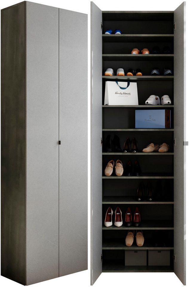 INOSIGN Schuhschrank Pratiko Breite 63 cm, Höhe 212 cm, Schuhregal mit 11 Ebenen, Schuhkommode, 2 Türen, Platz für bis zu 27 Paar Schuhe von INOSIGN