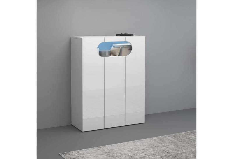 INOSIGN Schuhschrank Real,Schuhschrank,Schuhkommode,Schuhregal,Breite 90 cm komplett Hochglanz lackiert, 3 Türen mit offenem Fach in ovaler Form INOSIGN Schuhschrank Real,Schuhschrank,Schuhkommode,Schuhregal,Breite 90 cm komplett Hochglanz lackiert, 3 Türen mit offenem Fach in ovaler Form von INOSIGN