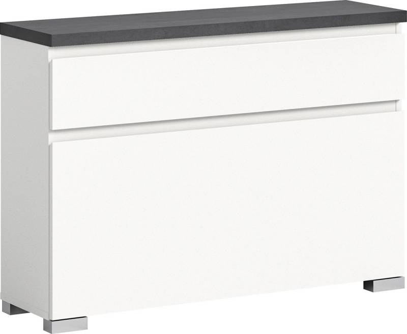 INOSIGN Schuhschrank Skoskap, Tiefe 27cm, 1 Klappe, 1 Schubkasten, Platz für 4 Schuhpaare hängend und stehend montierbar, Schuhkipper, Schuhkommode, Schuhregal von INOSIGN