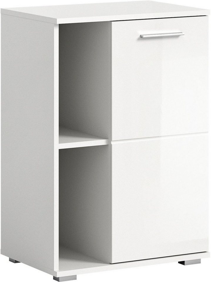 INOSIGN Schuhschrank Valge, Breite 55cm, 1 Tür, 2 offene Fächer,2 verstellbare Einlegeböden Schuhkommode, Schuhregal, Kommode, Anrichte, Dielenschrank von INOSIGN