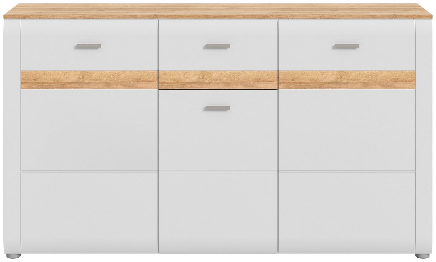INOSIGN Sideboard Aska, Breite 150cm, Metallgriffe,3 Türen,1 Schubkästen, 2 Einlegeböden (1 St), Matte Optik, 2-farbig, Anrichte, Schrank, Kommode, Wohnmöbel von INOSIGN