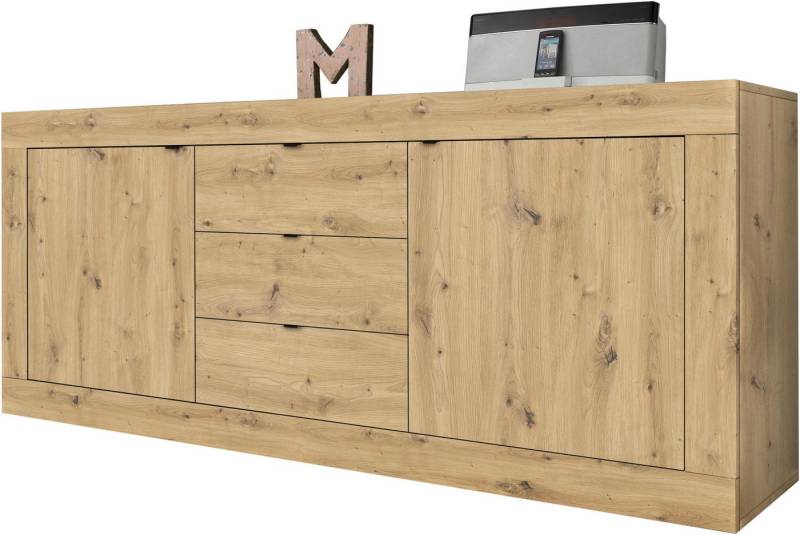 INOSIGN Sideboard Basic Breite 210 cm, Kommode 2 Türen, 3 Schubkästen, Anrichte, Metallgriff, moderne Rahmenoptik, viel Stauraum, Farbauswahl von INOSIGN