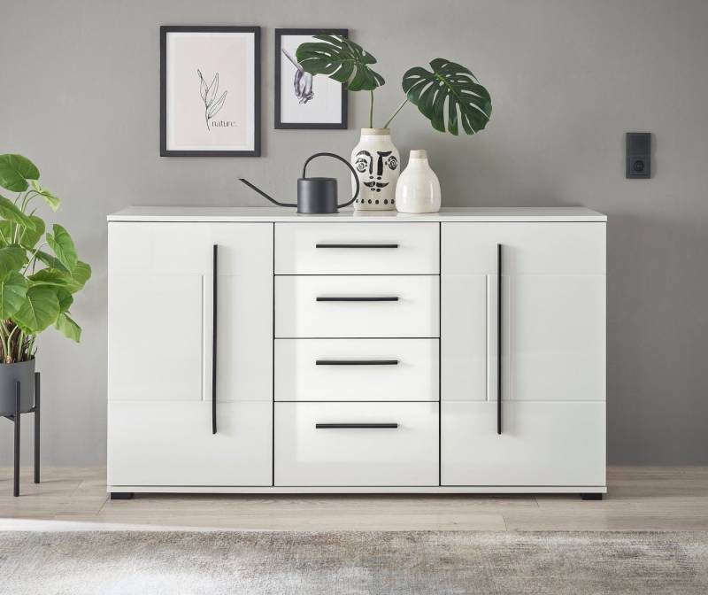 INOSIGN Sideboard Cantara, moderner Schrank, Kommode in Eiche Evoke oder weiß, schwarze Stangengriffe, ausreichend Stauraum, vielseitig einsetzbar von INOSIGN