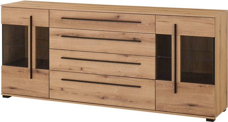 INOSIGN Sideboard Cantara, moderner Schrank, Kommode in Eiche Evoke oder weiß, schwarze Stangengriffe, ausreichend Stauraum, vielseitig einsetzbar von INOSIGN