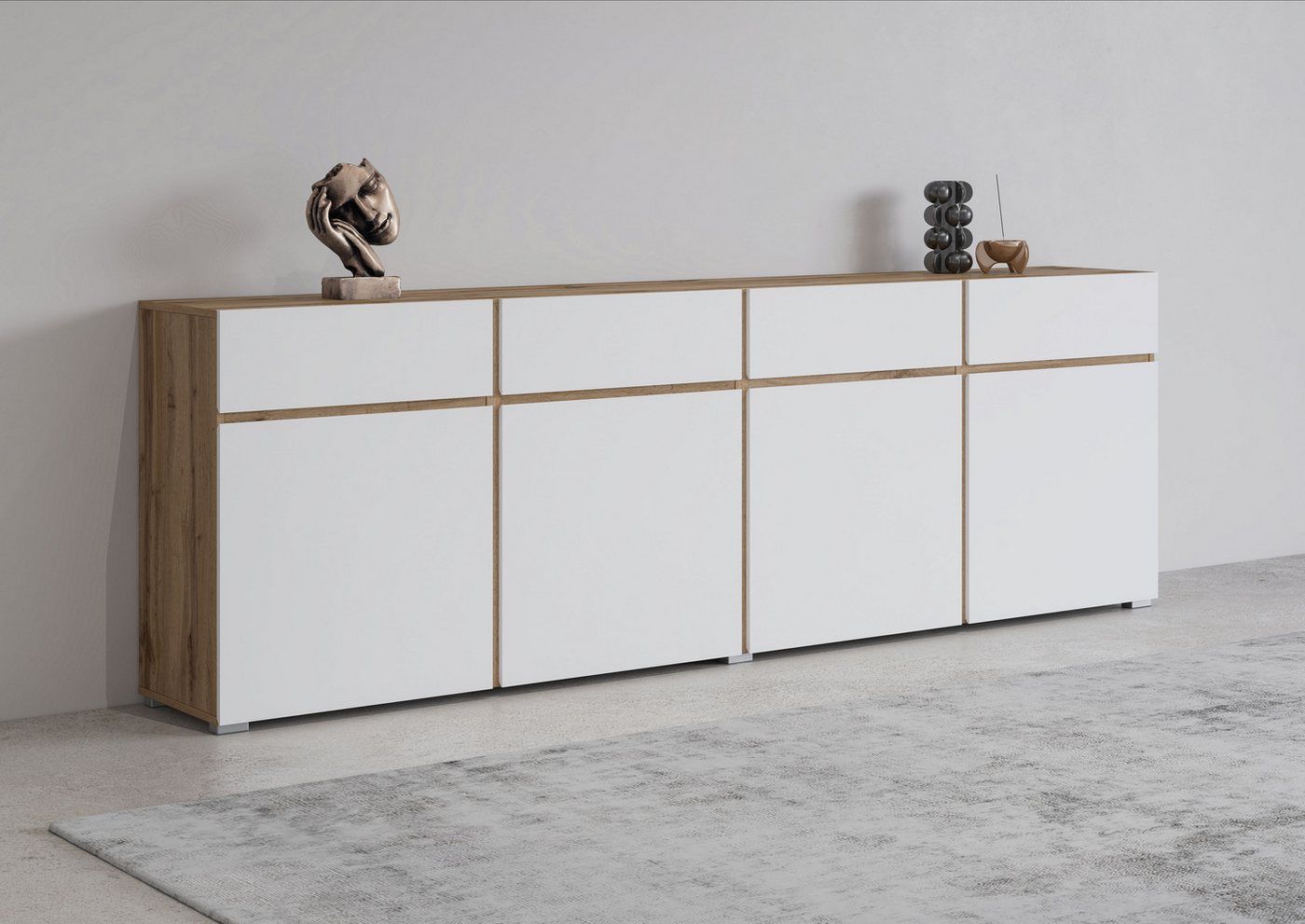 INOSIGN Sideboard Cross,Breite 225 cm, moderne grifflose Kommode,4 Türen/4 Schubkästen, Schubladenschrank mit viel Stauraum, Einlegeböden verstellbar INOSIGN Sideboard Cross,Breite 225 cm, moderne grifflose Kommode,4 Türen/4 Schubkästen, Schubladenschrank mit viel Stauraum, Einlegeböden verstellbar von INOSIGN