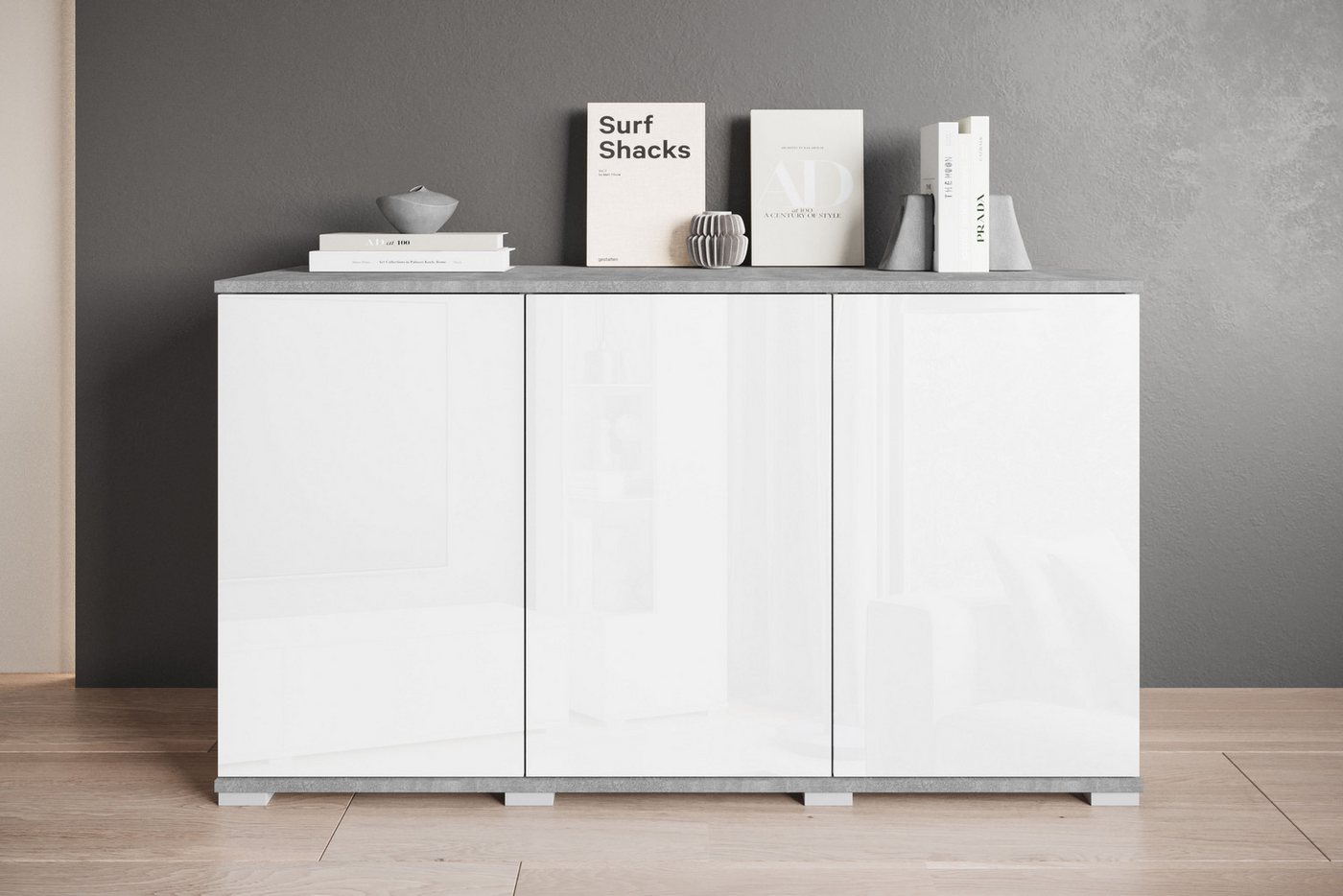 INOSIGN Sideboard Kenia, moderne grifflose Kommode mit 3 Türen, Breite 120 cm (1 St), Push-to-Open-Fronten, höhenverstellbaren Einlegeböden von INOSIGN