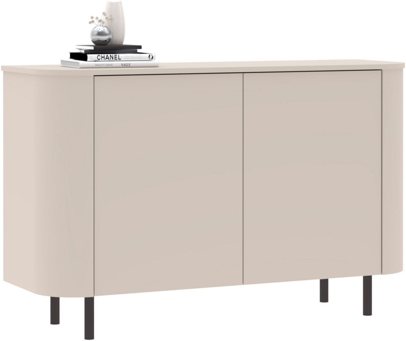 INOSIGN Sideboard Lido, 131 cm breit, 2 Türen, Anrichte, Kommode, Stauraumschrank, Formgebogenes MDF, Stirnseiten mit Rundung, Push-to-open, Metallfüße INOSIGN Sideboard Lido, 131 cm breit, 2 Türen, Anrichte, Kommode, Stauraumschrank, Formgebogenes MDF, Stirnseiten mit Rundung, Push-to-open, Metallfüße von INOSIGN