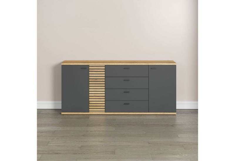 INOSIGN Sideboard Galway, Kommode mit angesagter Rillenoptik und Soft-Close - 186/42/85 cm von INOSIGN