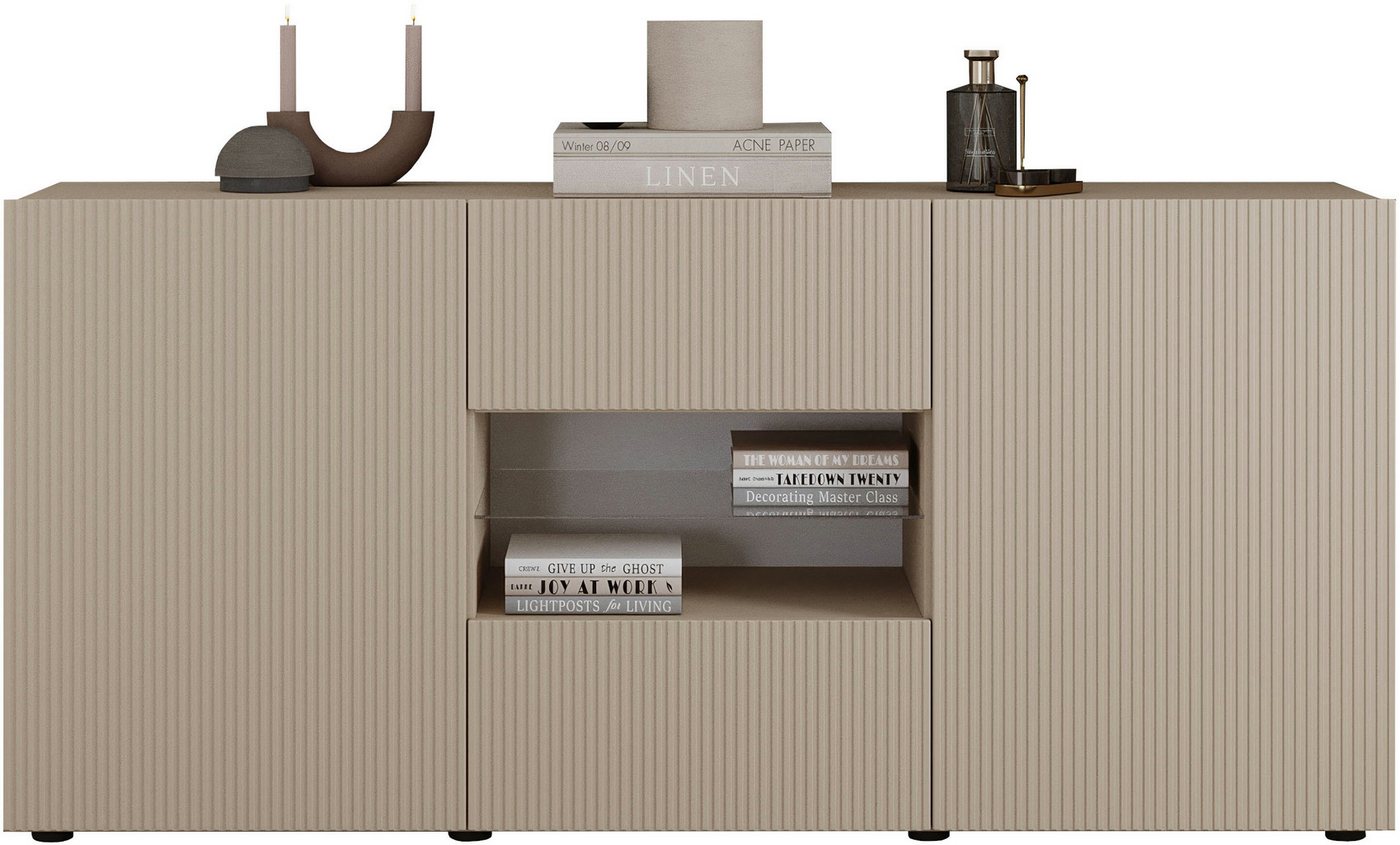 INOSIGN Sideboard Rio Breite 181 cm, Kommode mit 2 Türen u. 2 Schubkästen, Anrichte, geriffelte Front, modern u. elegant, viel Stauraum INOSIGN Sideboard Rio Breite 181 cm, Kommode mit 2 Türen u. 2 Schubkästen, Anrichte, geriffelte Front, modern u. elegant, viel Stauraum von INOSIGN