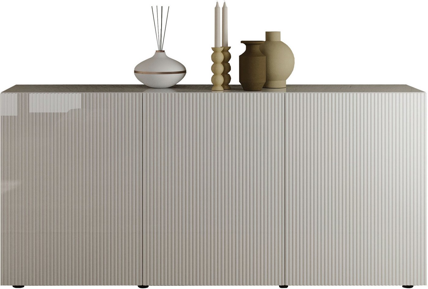 INOSIGN Sideboard Rio Breite 181 cm, Kommode mit 3 Türen, Anrichte, geriffelte Front, modern u. elegant, viel Stauraum INOSIGN Sideboard Rio Breite 181 cm, Kommode mit 3 Türen, Anrichte, geriffelte Front, modern u. elegant, viel Stauraum von INOSIGN