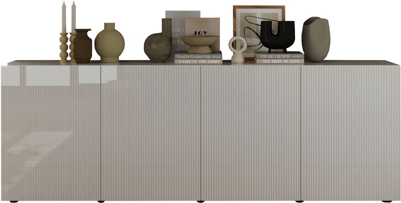 INOSIGN Sideboard Rio Breite 240 cm, Kommode mit 4 Türen, Anrichte, geriffelte Front, modern u. elegant, viel Stauraum INOSIGN Sideboard Rio Breite 240 cm, Kommode mit 4 Türen, Anrichte, geriffelte Front, modern u. elegant, viel Stauraum von INOSIGN