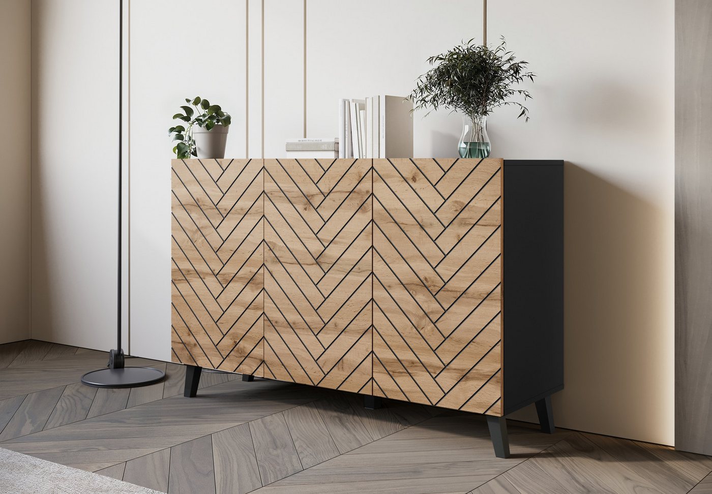 INOSIGN Sideboard SIDEBOARD PHUKET (1 St), Modernes Sideboard mit 6 Fächern, Breite 120 cm von INOSIGN