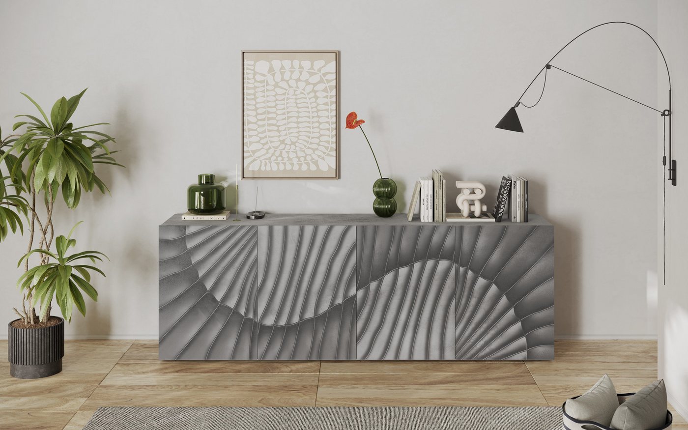 INOSIGN Sideboard Snake, Kommode, Anrichte, Stauraummöbel Breite 241 cm, Siebdruck-Front, moderne Wohnmöbel, 4 Türen, viel Stauraum, stilvoll und funktional INOSIGN Sideboard Snake, Kommode, Anrichte, Stauraummöbel Breite 241 cm, Siebdruck-Front, moderne Wohnmöbel, 4 Türen, viel Stauraum, stilvoll und funktional von INOSIGN