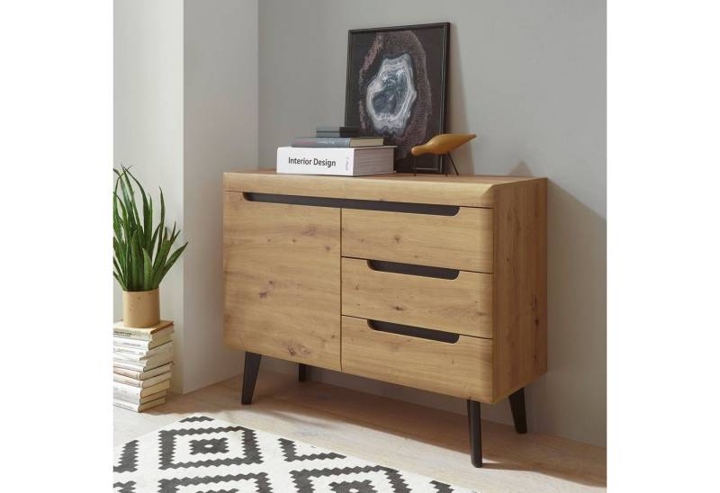 INOSIGN Sideboard Torge, Anrichte, Kommode, Schubladenschrank (1 St), abgeschrägte Füße, drei Farben, Scandi Design, 107 cm breit von INOSIGN