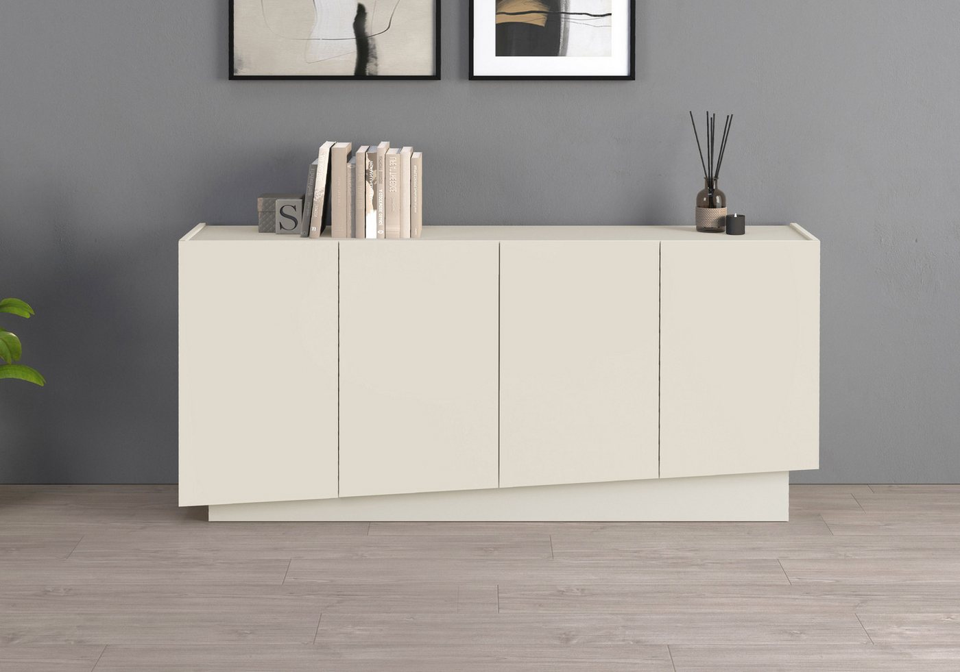 INOSIGN Sideboard VELA, Sideboard, Breite 160 cm, Design mit schrägen Türen (1 St), Made in Italy, Maße-B/T/H: 160x35x75,Sideboard, Anrichte, Kommode von INOSIGN