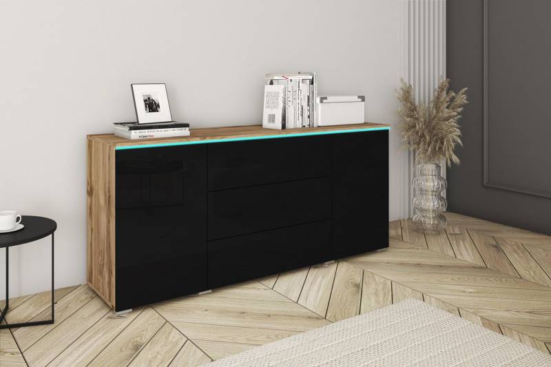 INOSIGN Sideboard VERA, grifflos, verstellbare Einlegeböden, Wahlweise mit oder ohne Beleuchtung von INOSIGN