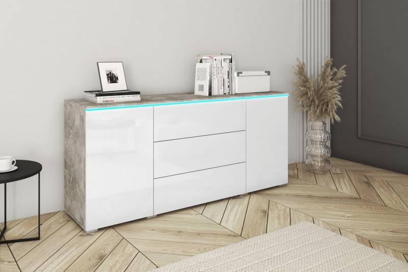 INOSIGN Sideboard VERA, grifflos, verstellbare Einlegeböden, Wahlweise mit oder ohne Beleuchtung von INOSIGN