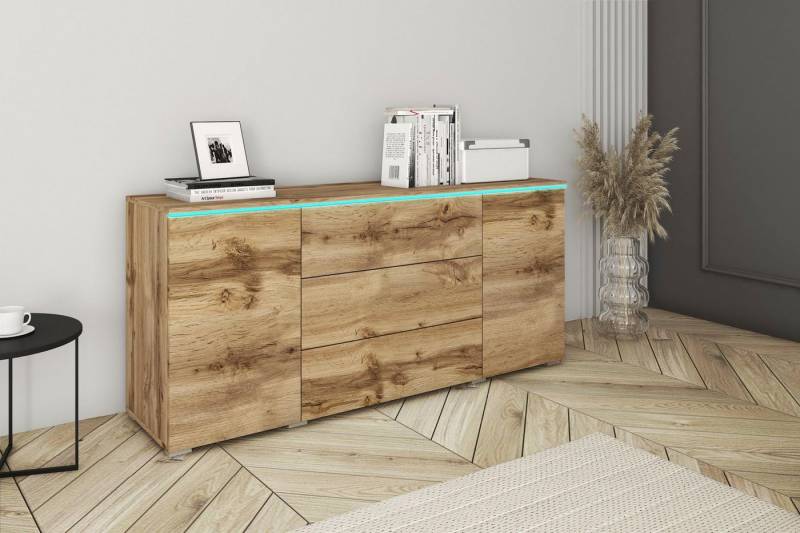 INOSIGN Sideboard VERA, grifflos, verstellbare Einlegeböden, Wahlweise mit oder ohne Beleuchtung von INOSIGN