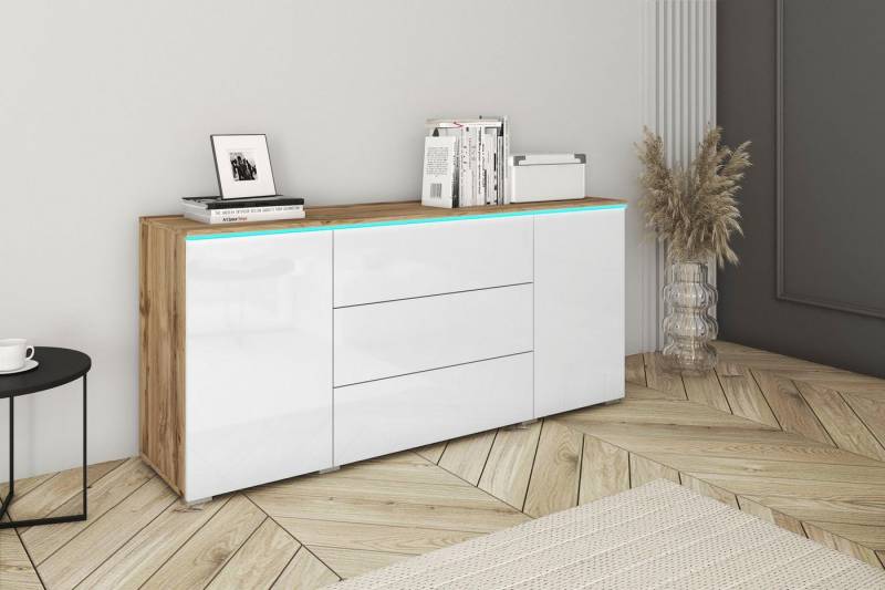INOSIGN Sideboard VERA, grifflos, verstellbare Einlegeböden, Wahlweise mit oder ohne Beleuchtung von INOSIGN