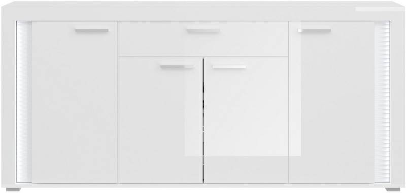 INOSIGN Sideboard Viborg, Breite 182cm, inkl. vertikaler Frontbeleuchtung, 4 Türen, 3 Einlegeböden, 6 Fächer, 1 Schubkasten, Anrichte, Schrank von INOSIGN