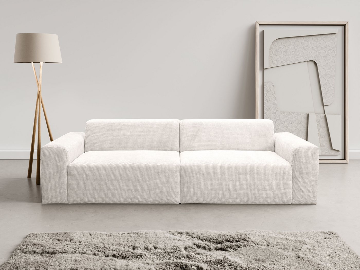 WERK2 Sofa Zeus 3-Sitzer, Big-Sofa, Breite 256cm, Tiefe 105cm, modern und bequem, Curvy Trend 3-Sitzer mit urbaner Optik von WERK2
