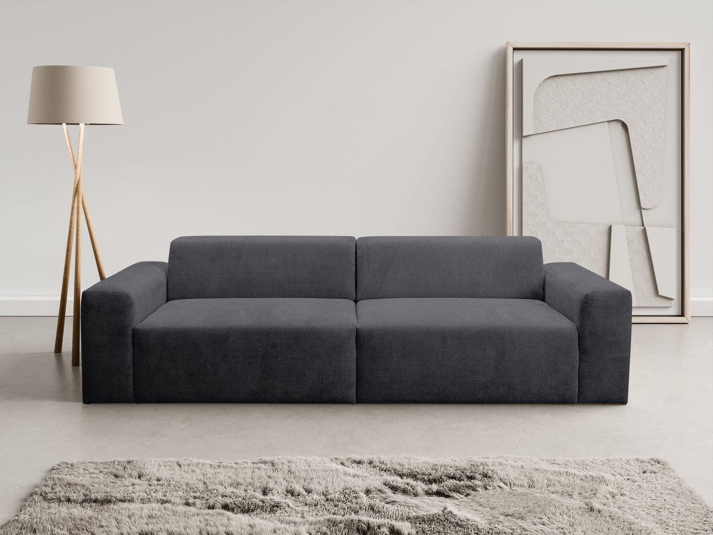 WERK2 Sofa Zeus 3-Sitzer, Big-Sofa, Breite 256cm, Tiefe 105cm, modern und bequem, Curvy Trend 3-Sitzer mit urbaner Optik von WERK2