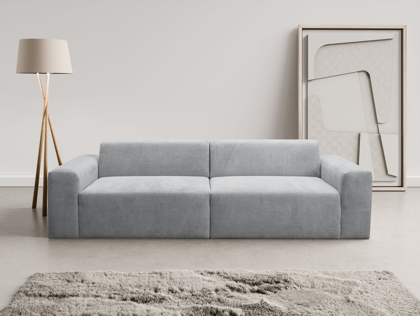 WERK2 Sofa Zeus 3-Sitzer, Big-Sofa, Breite 256cm, Tiefe 105cm, modern und bequem, Curvy Trend 3-Sitzer mit urbaner Optik von WERK2