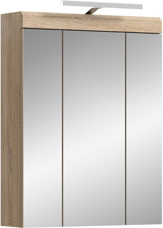 INOSIGN Spiegelschrank Siena, Breite 60cm, inkl. Beleuchtung, 3 Spiegeltüren, 9 Fächer (Set) in verschiedenen Farben erhältlich, Badmöbel, Spiegel, Badschrank, Bad von INOSIGN