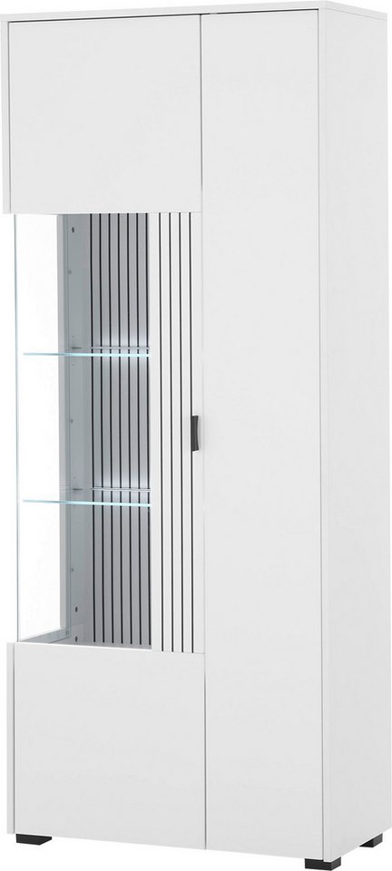 INOSIGN Vitrine Hudson, Stauraumvitrine in moderner Trendfarbe, Griffe aus Metall (Schwarz), Höhe 180 cm von INOSIGN