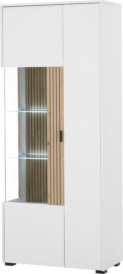 INOSIGN Vitrine Hudson, Stauraumvitrine in moderner Trendfarbe, Griffe aus Metall (Schwarz), Höhe 180 cm von INOSIGN