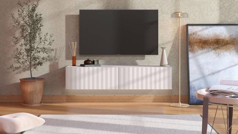 INOSIGN Lowboard Antibes TV-Lowboard, Breite 192/154/128 cm, TV-Schrank, TV-Kommode, 3D-Fronten, Push-To-Open-Funktion, Wandmonatage von INOSIGN
