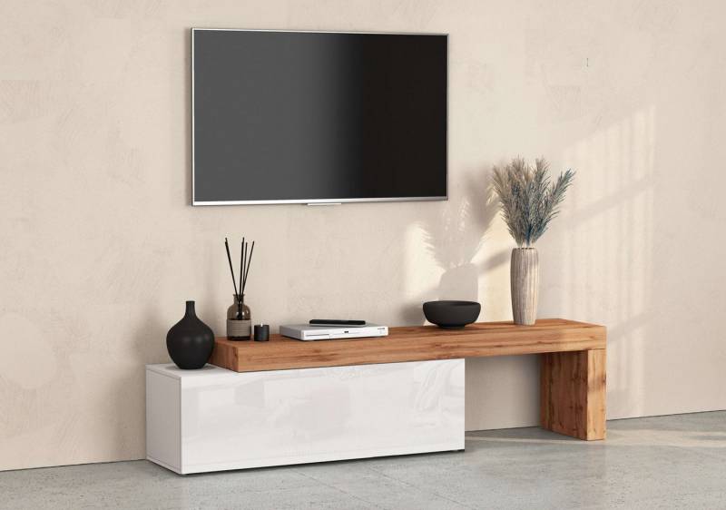 INOSIGN Lowboard Chronos TV-Board, T-Schrank (1 St., Breite verstellbar von 180 bis 290 cm), Breite 240 cm TV-Board,Lowboard,1 Klappe und ein L-Förmiger Aufsatz von INOSIGN