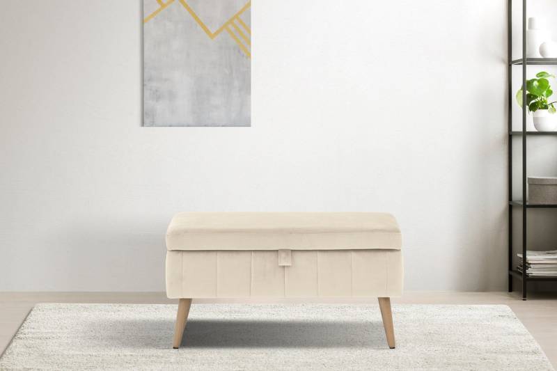 OTTO home Truhenbank AMIRA Sitzbank mit Stauraum, Maße B/T/H: 81/36/43 cm, mit Staufach, in 3 Bezugsqualitäten mit feiner Steppung von OTTO home