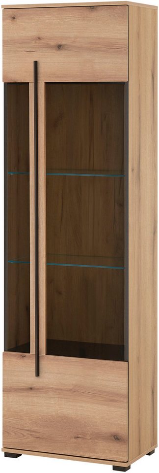 INOSIGN Vitrine Cantara, Vitrinenschrank in Eiche Evoke oder weiß, Standvitrine schwarzer Stangengriff, ausreichend Stauraum, vielseitig einsetzbar von INOSIGN